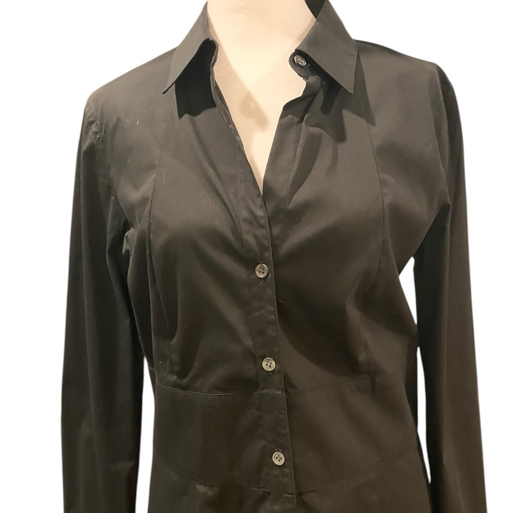 Theory Black Long Sleeve Shirt Dress - Picture 3 of 9